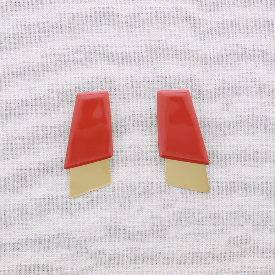 PENDIENTES ACERO FORMAS GEOMÉTRICAS ESMALTE