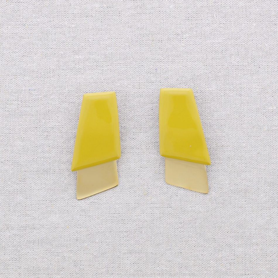 PENDIENTES ACERO FORMAS GEOMÉTRICAS ESMALTE