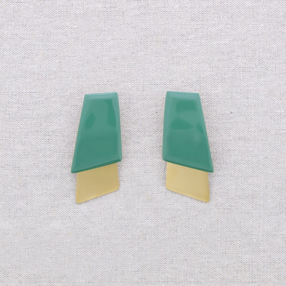 PENDIENTES ACERO FORMAS GEOMÉTRICAS ESMALTE
