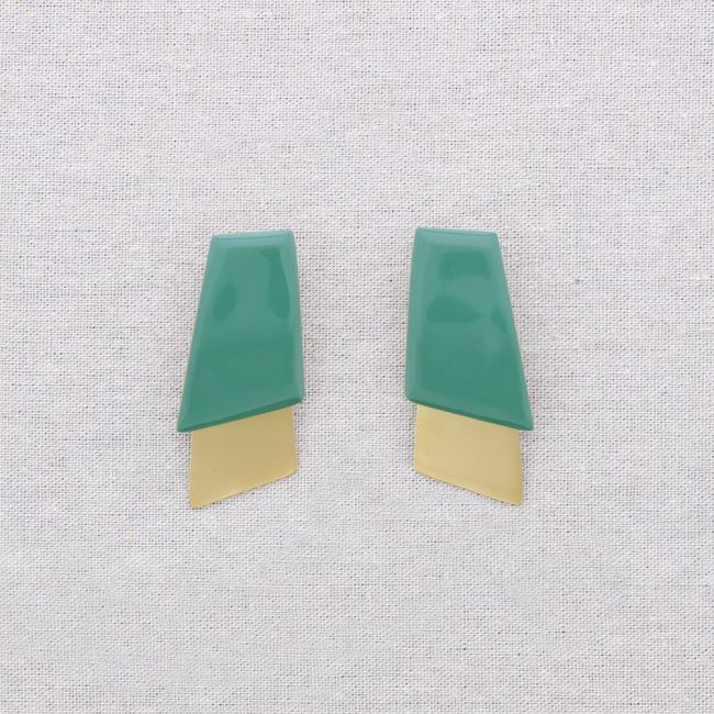PENDIENTES ACERO FORMAS GEOMÉTRICAS ESMALTE