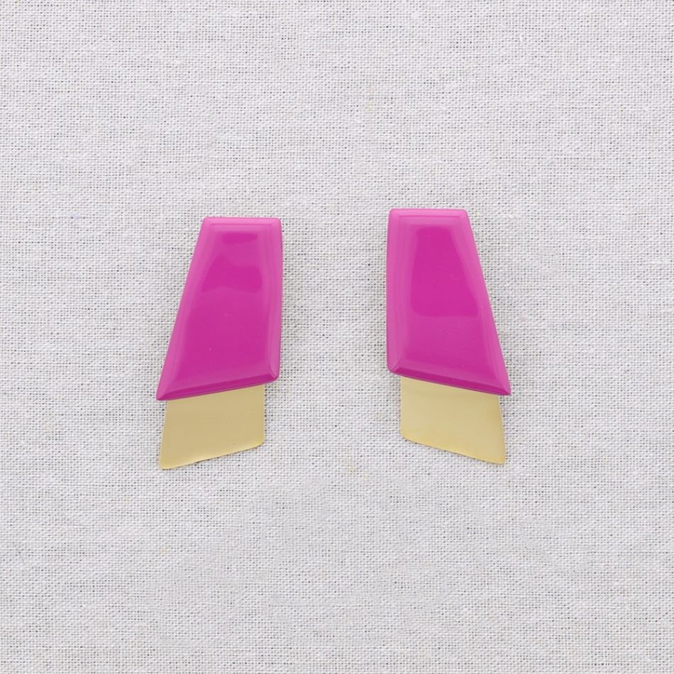 PENDIENTES ACERO FORMAS GEOMÉTRICAS ESMALTE