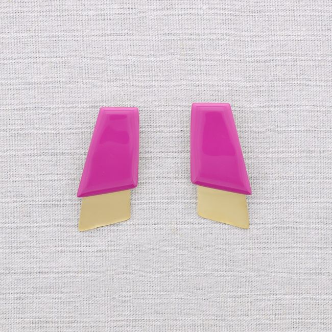 PENDIENTES ACERO FORMAS GEOMÉTRICAS ESMALTE