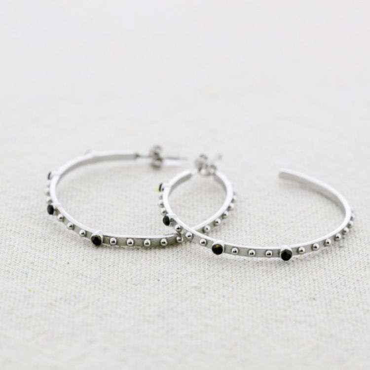 PENDIENTES ACERO ARO PIEDRAS 2