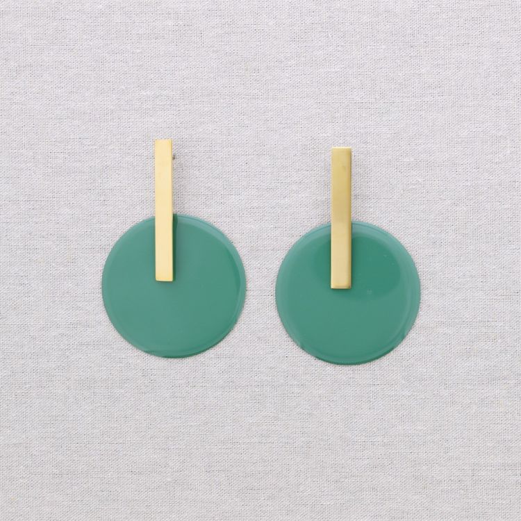 PENDIENTES ACERO COLGANTE MEDALLA ESMALTE 2