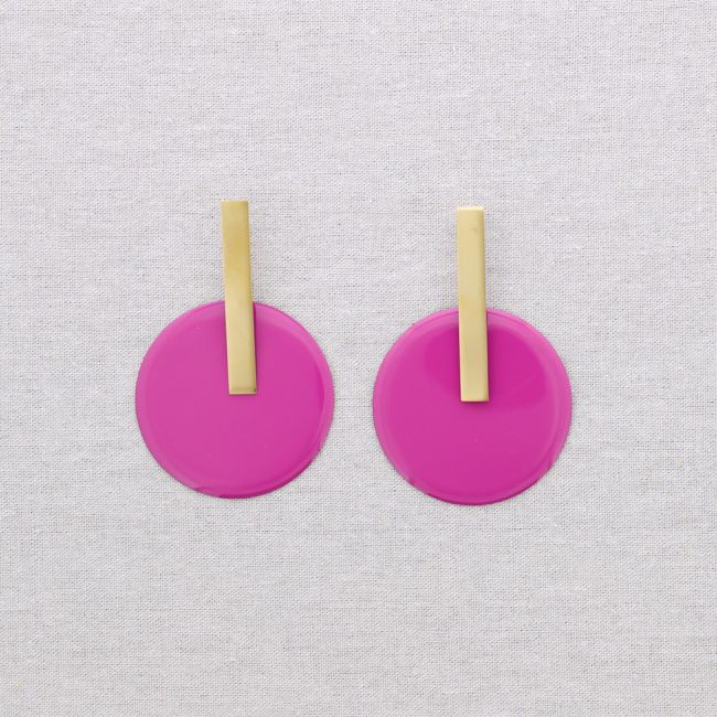 PENDIENTES ACERO COLGANTE MEDALLA ESMALTE