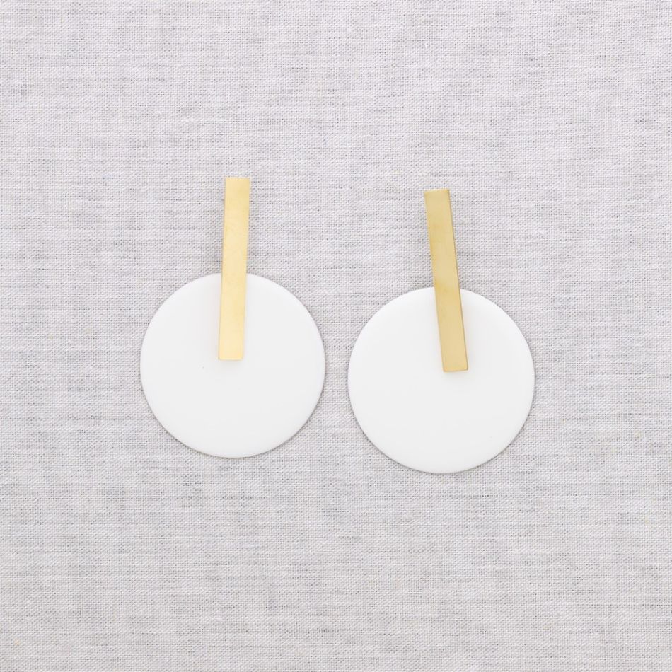 PENDIENTES ACERO COLGANTE MEDALLA ESMALTE