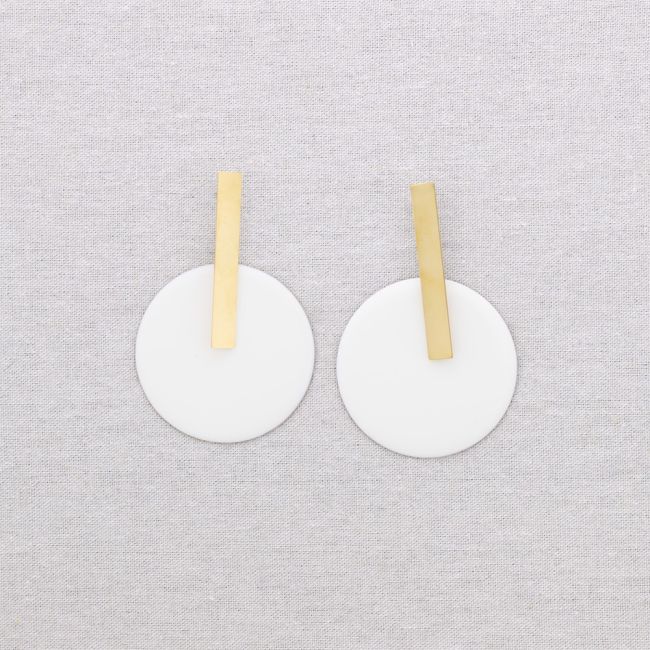 PENDIENTES ACERO COLGANTE MEDALLA ESMALTE