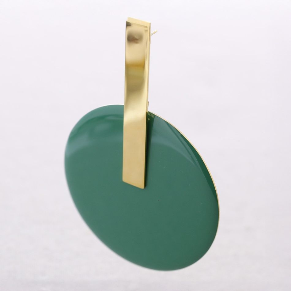 PENDIENTES ACERO COLGANTE MEDALLA ESMALTE