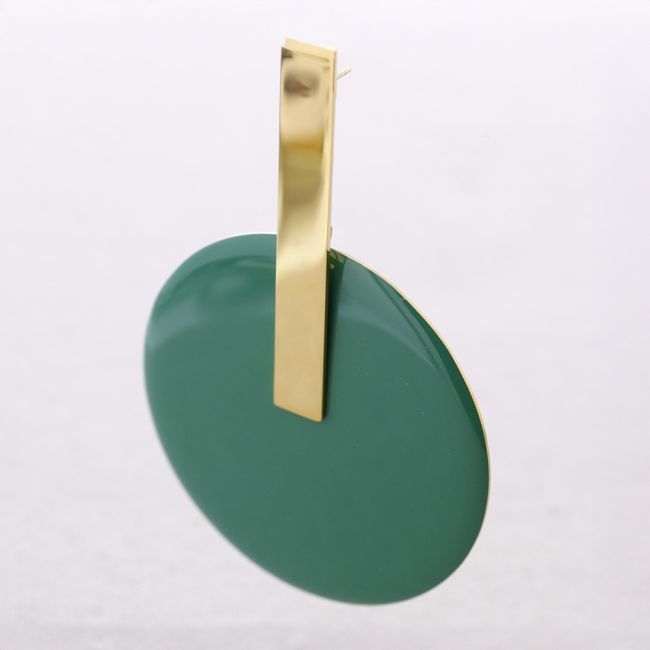PENDIENTES ACERO COLGANTE MEDALLA ESMALTE