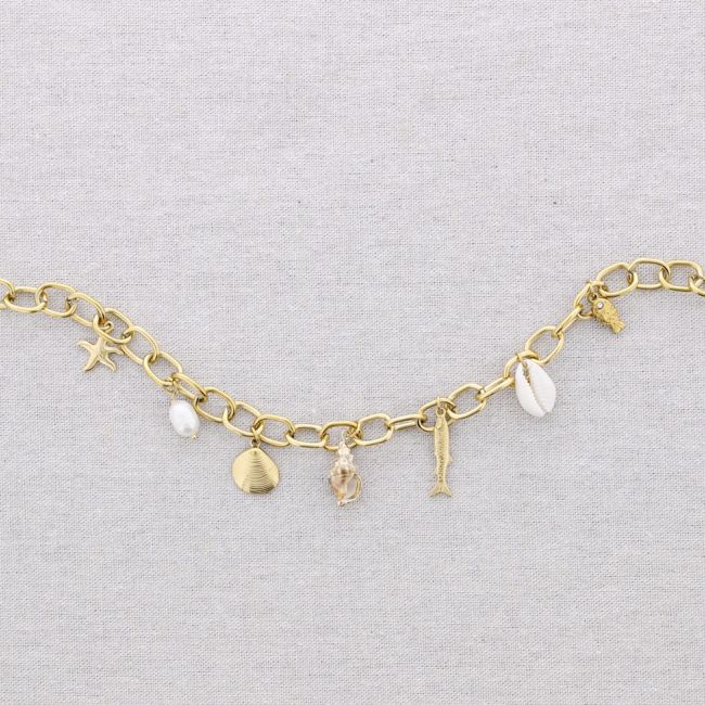 STEEL CHOKER WITH MARINE MOTIFS AND LINKS