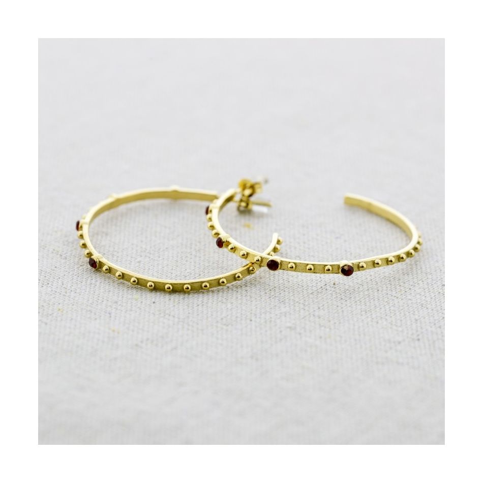 PENDIENTES ACERO ARO PIEDRAS