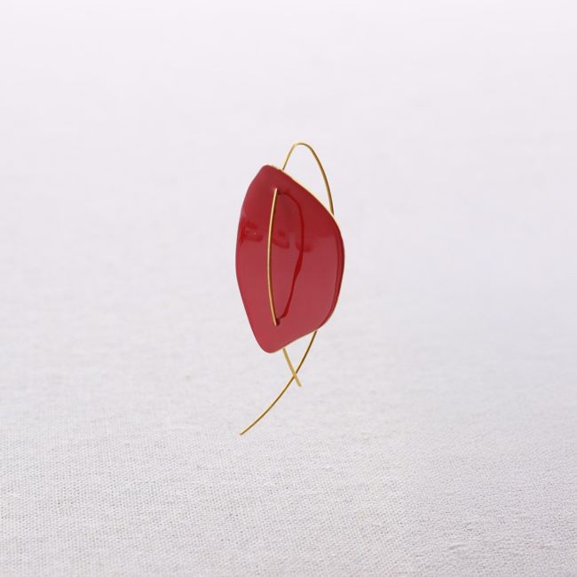PENDIENTES ACERO COLGANTE HOJA ESMALTE
