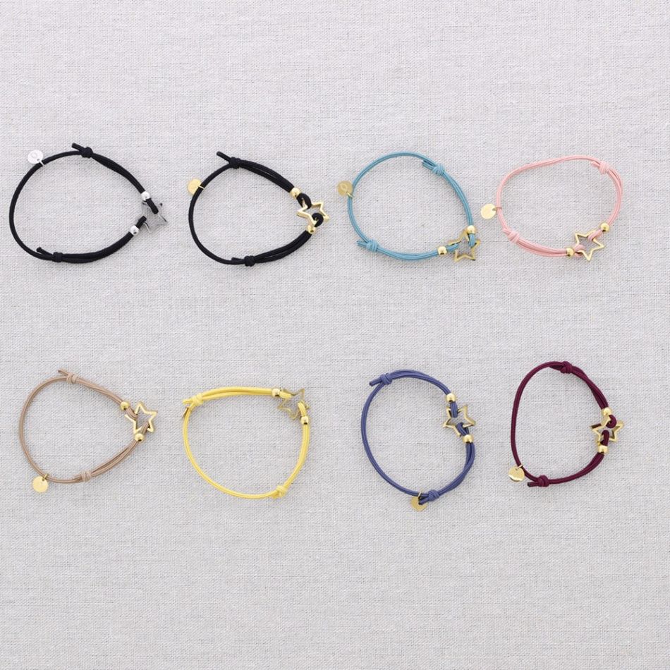 PULSERA ELÁSTICA ACERO AJUSTABLE ESTRELLA