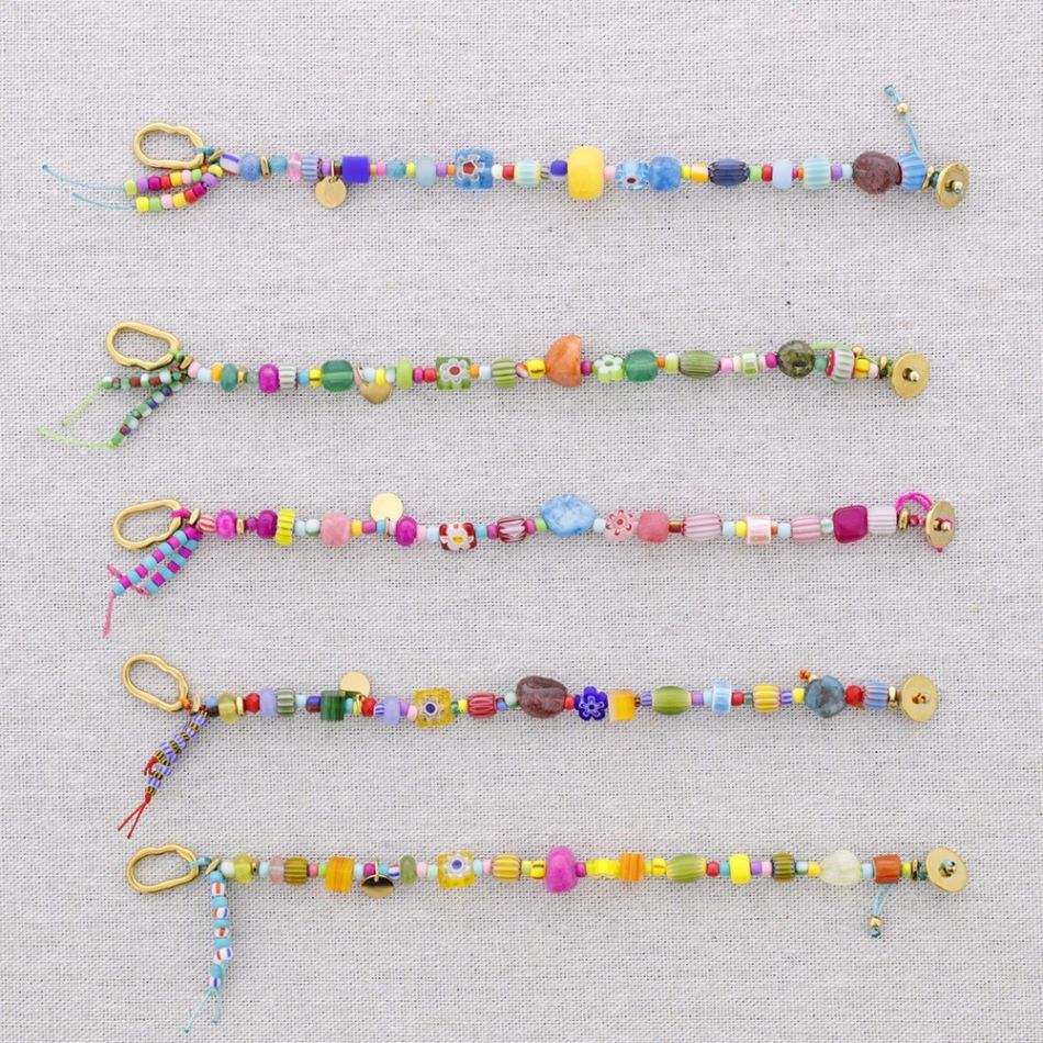 PULSERA ACERO CUENTAS AJUSTABLE