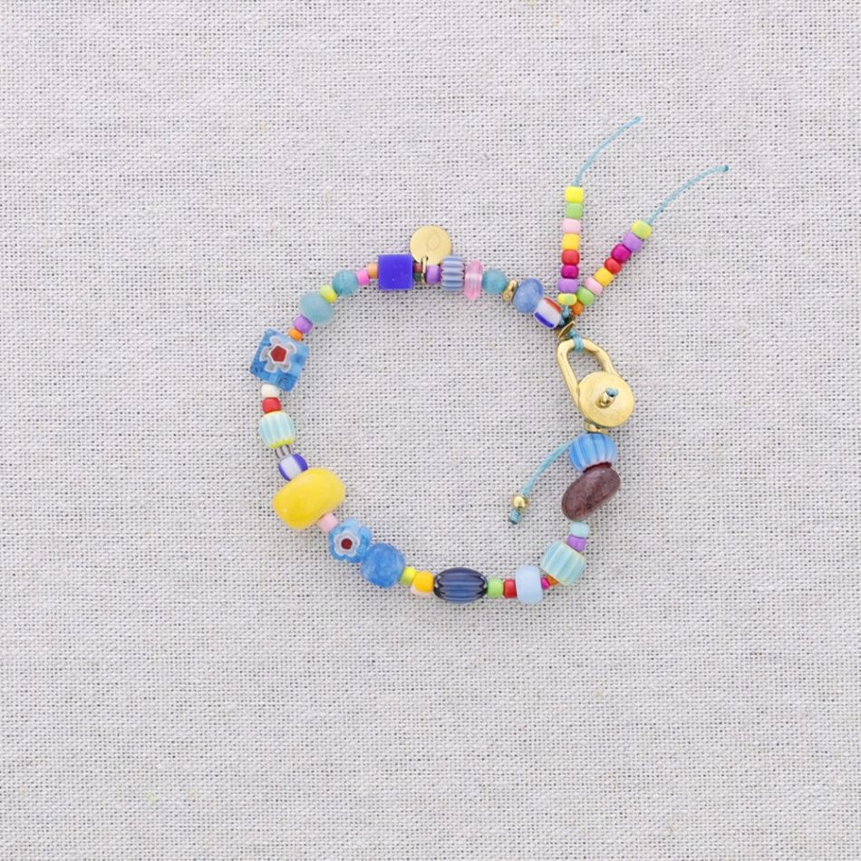 PULSERA ACERO CUENTAS AJUSTABLE