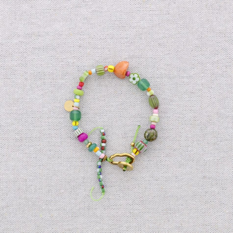 PULSERA ACERO CUENTAS AJUSTABLE