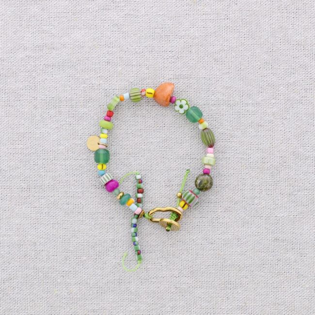 PULSERA ACERO CUENTAS AJUSTABLE
