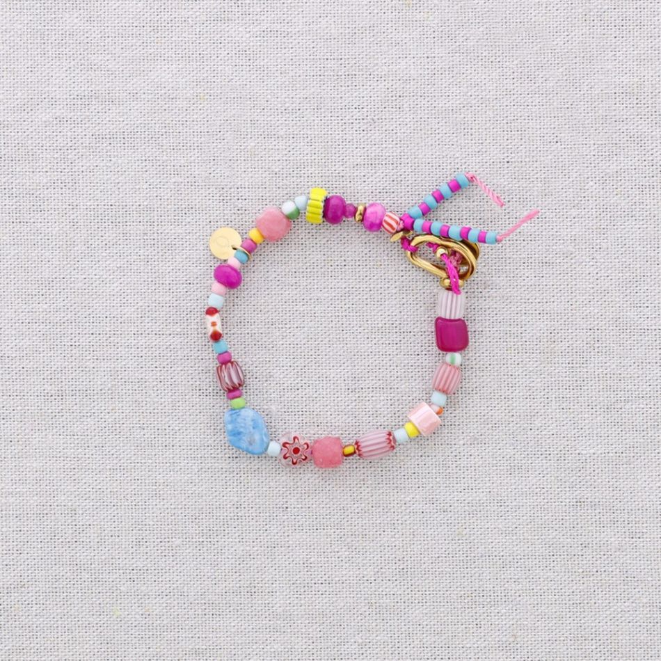 PULSERA ACERO CUENTAS AJUSTABLE