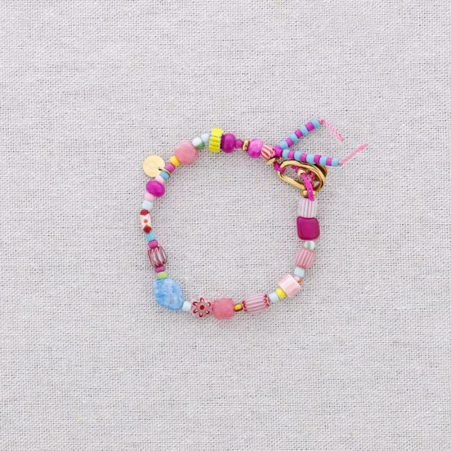 PULSERA ACERO CUENTAS AJUSTABLE