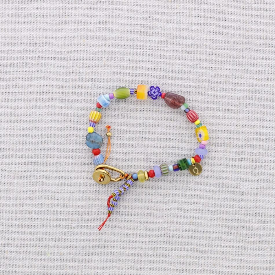 PULSERA ACERO CUENTAS AJUSTABLE