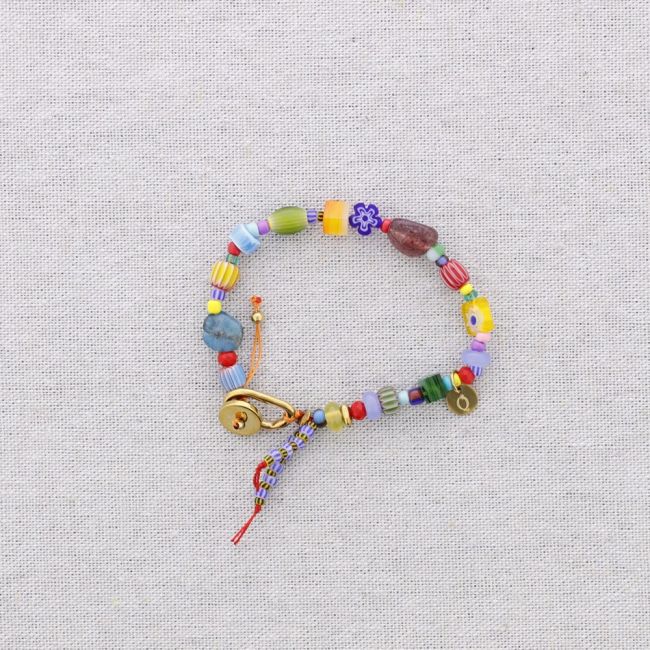 PULSERA ACERO CUENTAS AJUSTABLE
