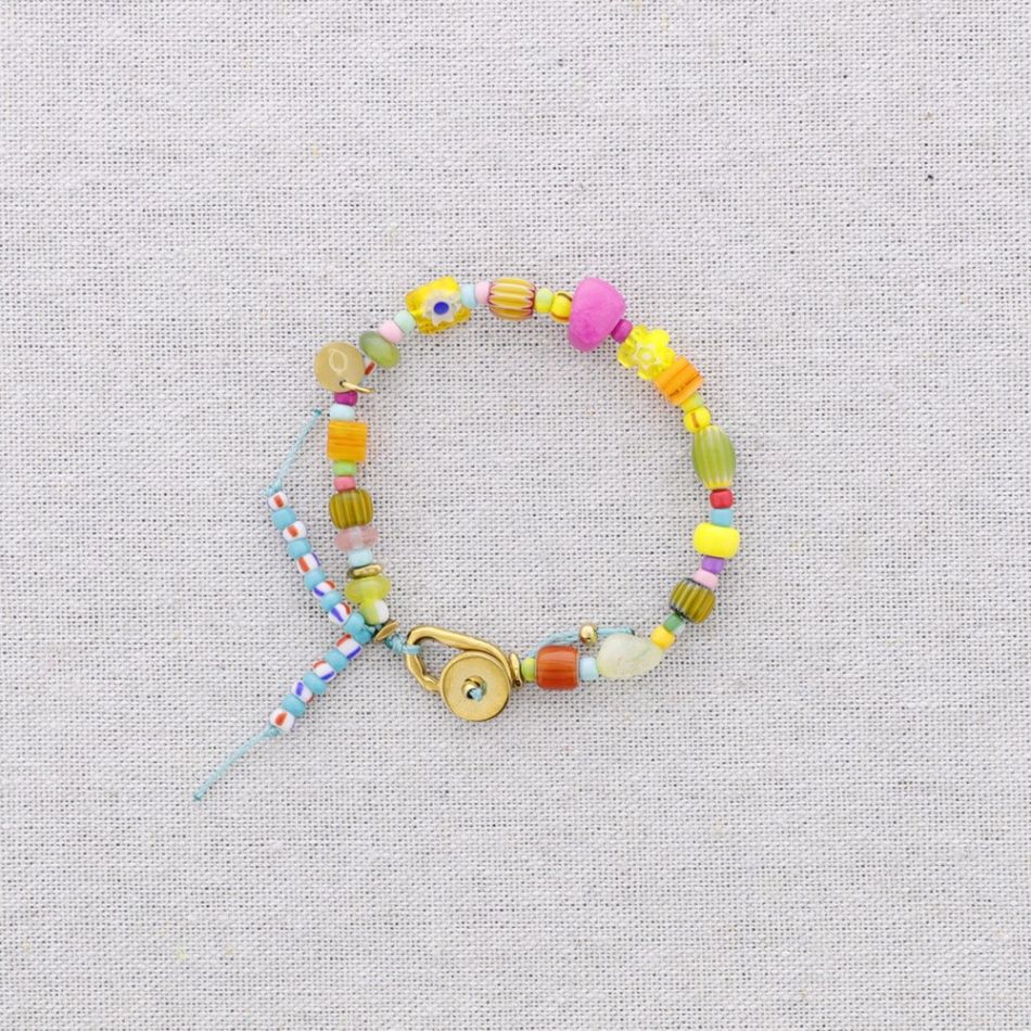 PULSERA ACERO CUENTAS AJUSTABLE