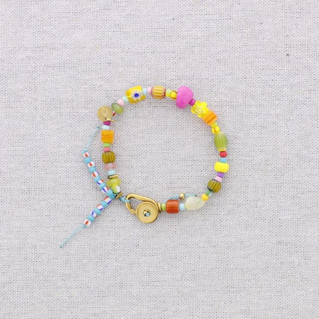 PULSERA ACERO CUENTAS AJUSTABLE