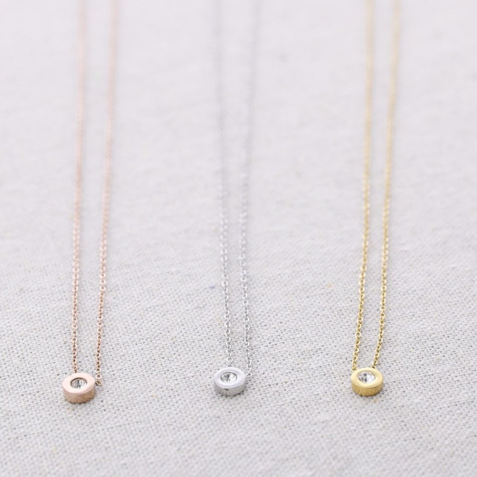 STEEL ZIRCONIA SHORT NECKLACE