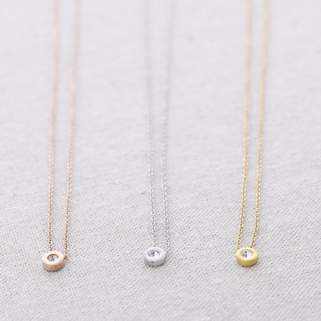 STEEL ZIRCONIA SHORT NECKLACE
