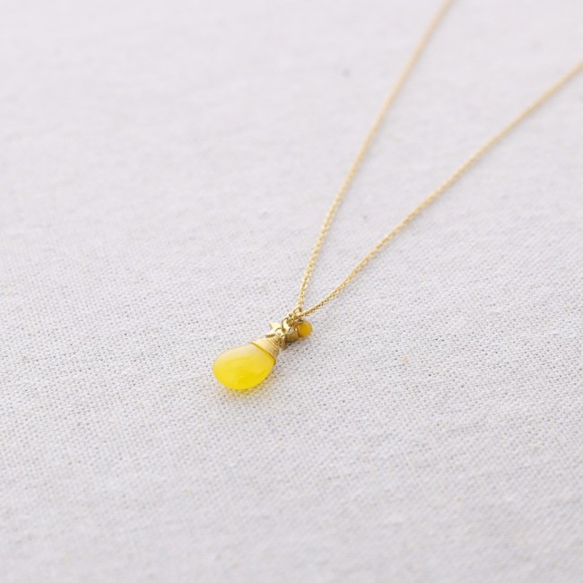 GARGANTILLA ACERO COLGANTE PIEDRA GOTA ESTRELLA