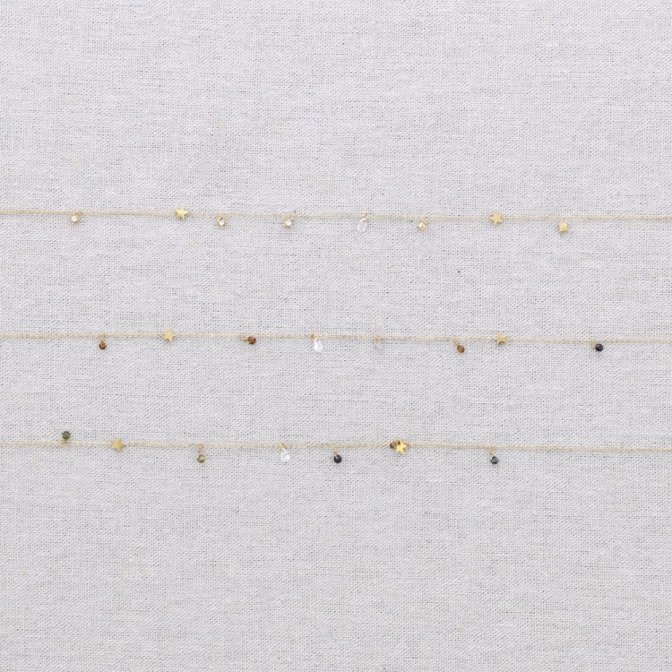STEEL SHORT NECKLACE WITH ZIRCONIA STARS 2