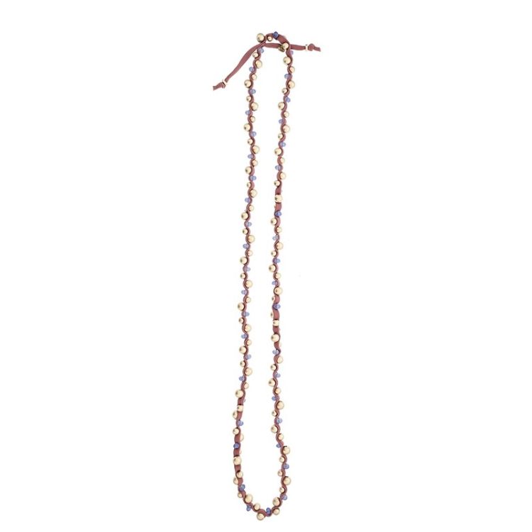 LONG TUBE NECKLACE WITH IMITATION METAL BEADS 2