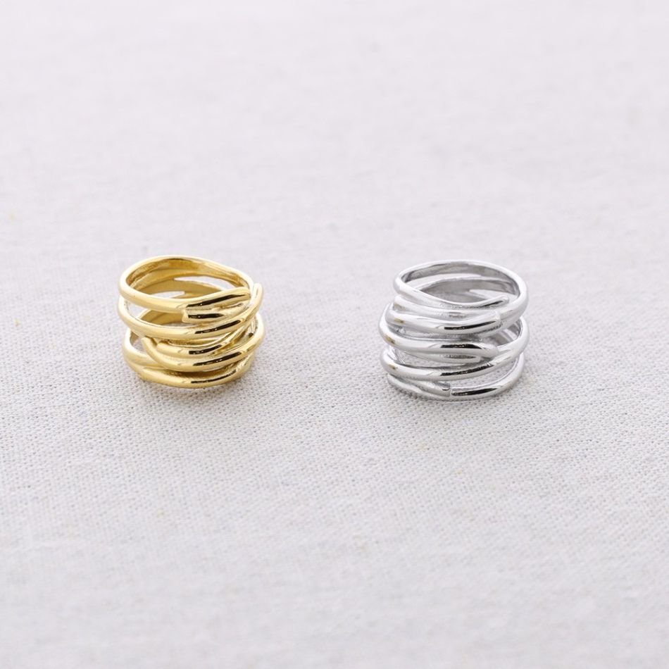 ANILLO ACERO MULTI TIRAS