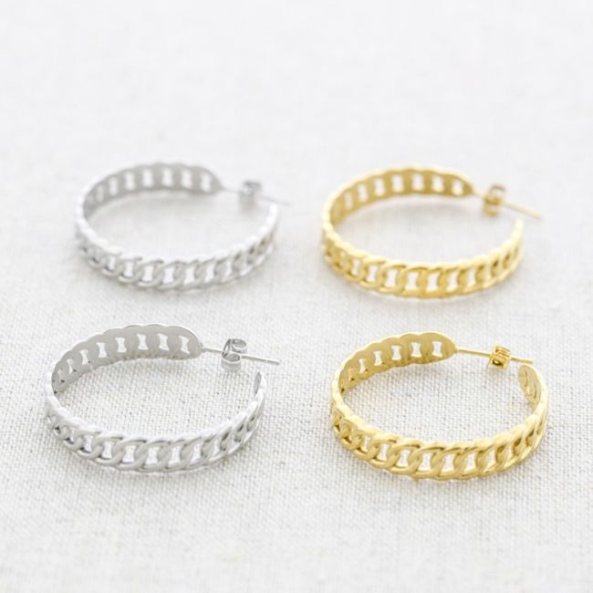 PENDIENTES ACERO ARO ESLABONES