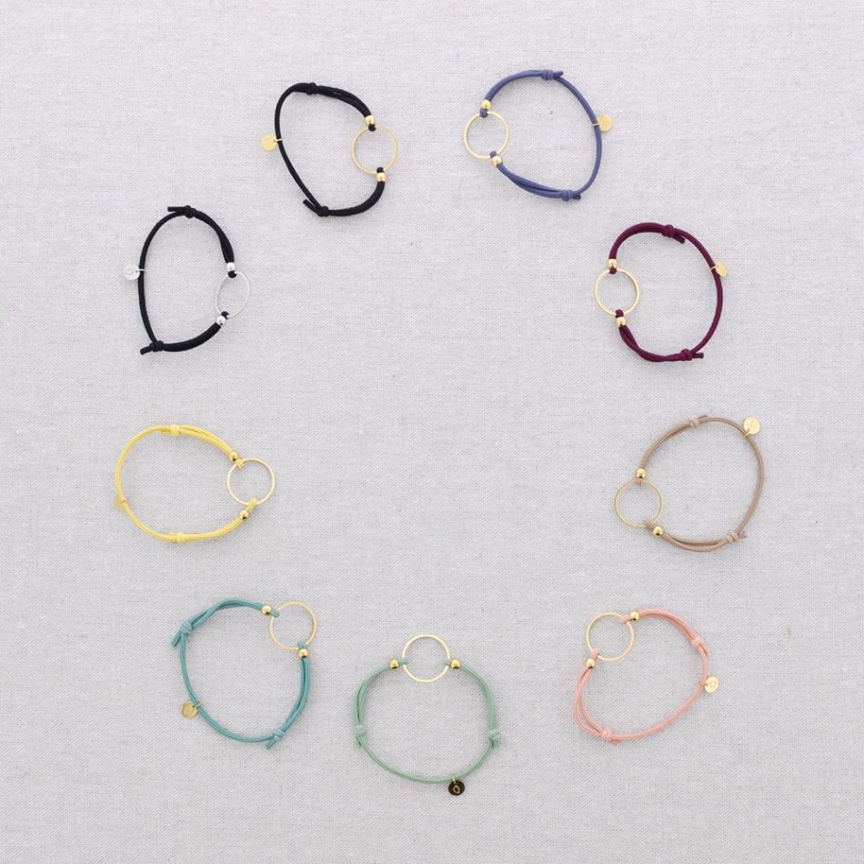 ADJUSTABLE STEEL ELASTIC BRACELET WITH RING