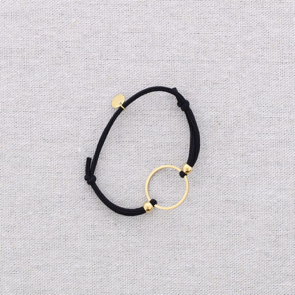 ADJUSTABLE STEEL ELASTIC BRACELET WITH RING