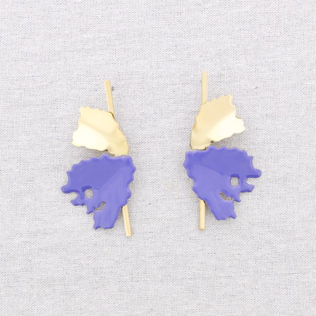 PENDIENTES ACERO DOBLE HOJA ESMALTE