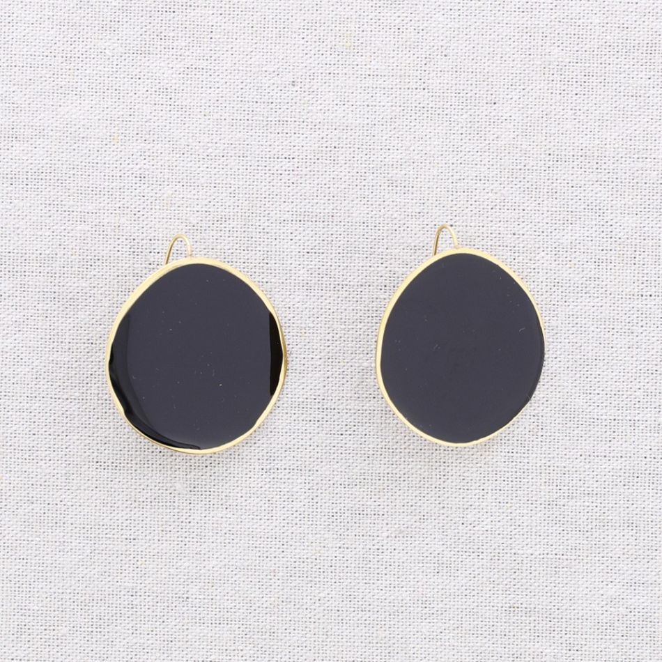 PENDIENTES ACERO COLGANTE ANILLA ESMALTE