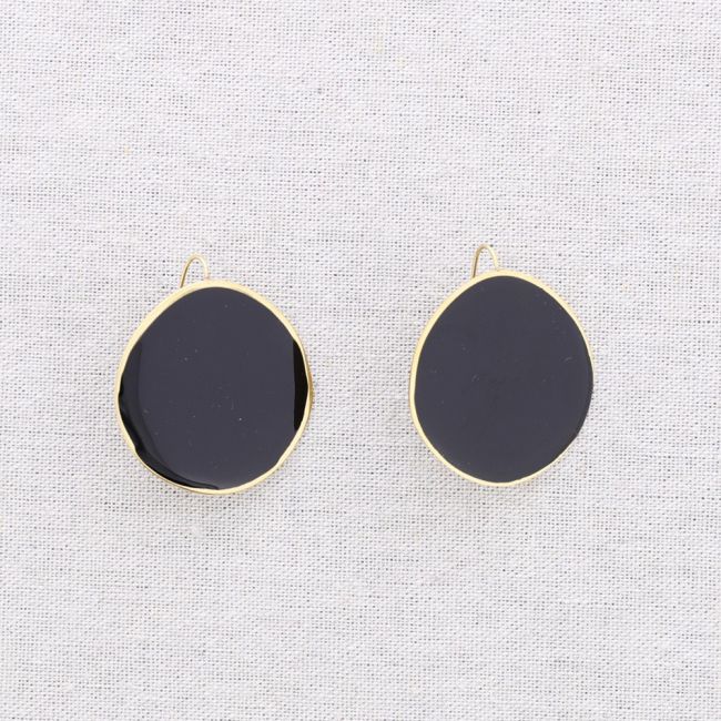 PENDIENTES ACERO COLGANTE ANILLA ESMALTE