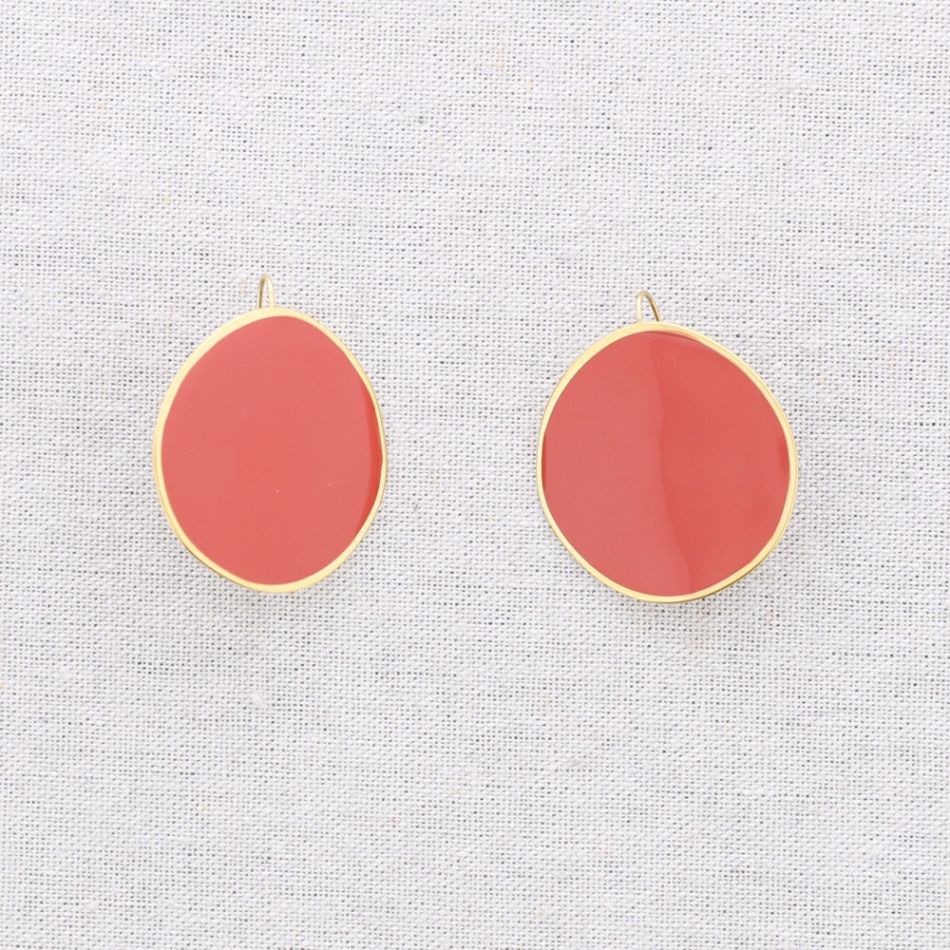 PENDIENTES ACERO COLGANTE ANILLA ESMALTE