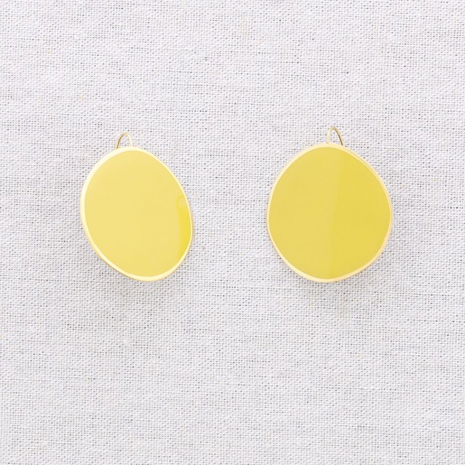 PENDIENTES ACERO COLGANTE ANILLA ESMALTE