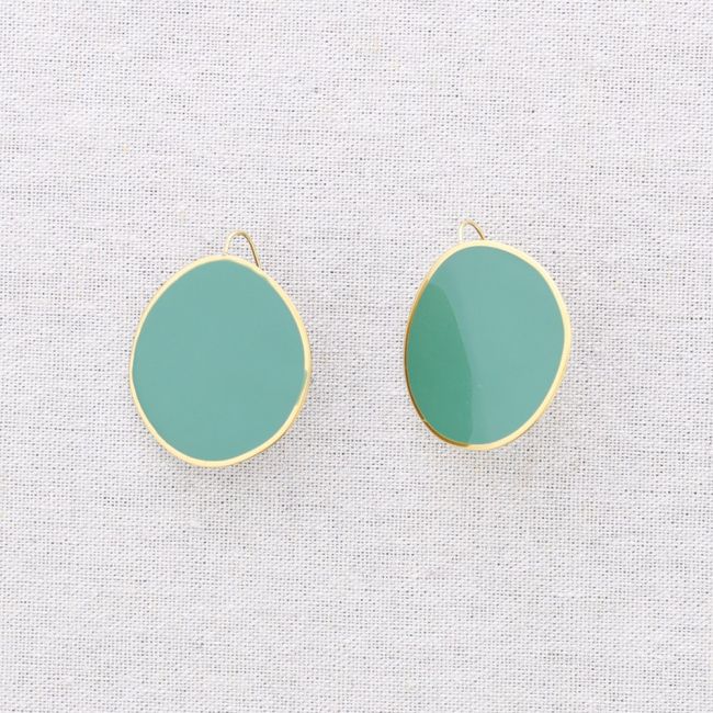PENDIENTES ACERO COLGANTE ANILLA ESMALTE