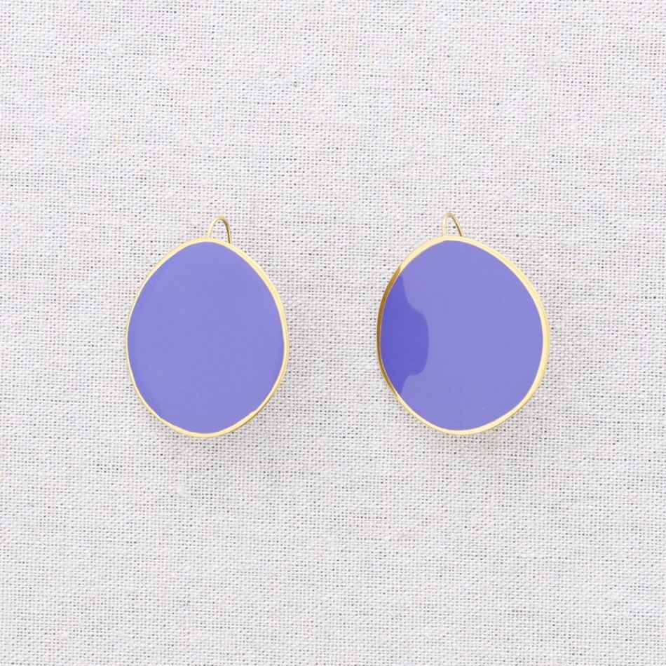 PENDIENTES ACERO COLGANTE ANILLA ESMALTE