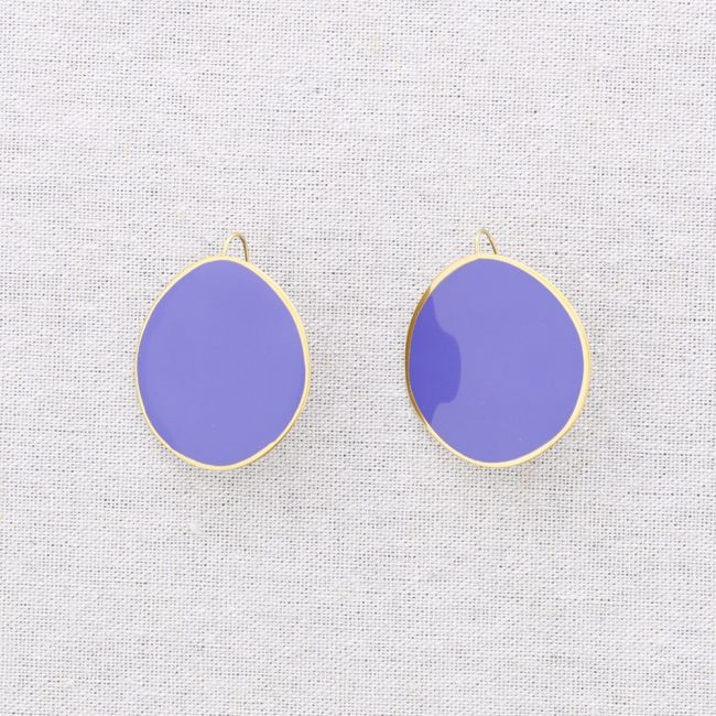 PENDIENTES ACERO COLGANTE ANILLA ESMALTE