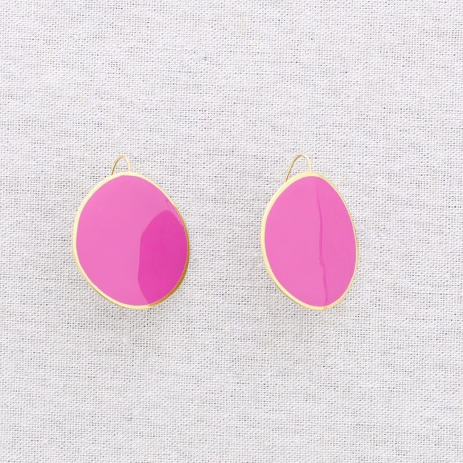 PENDIENTES ACERO COLGANTE ANILLA ESMALTE