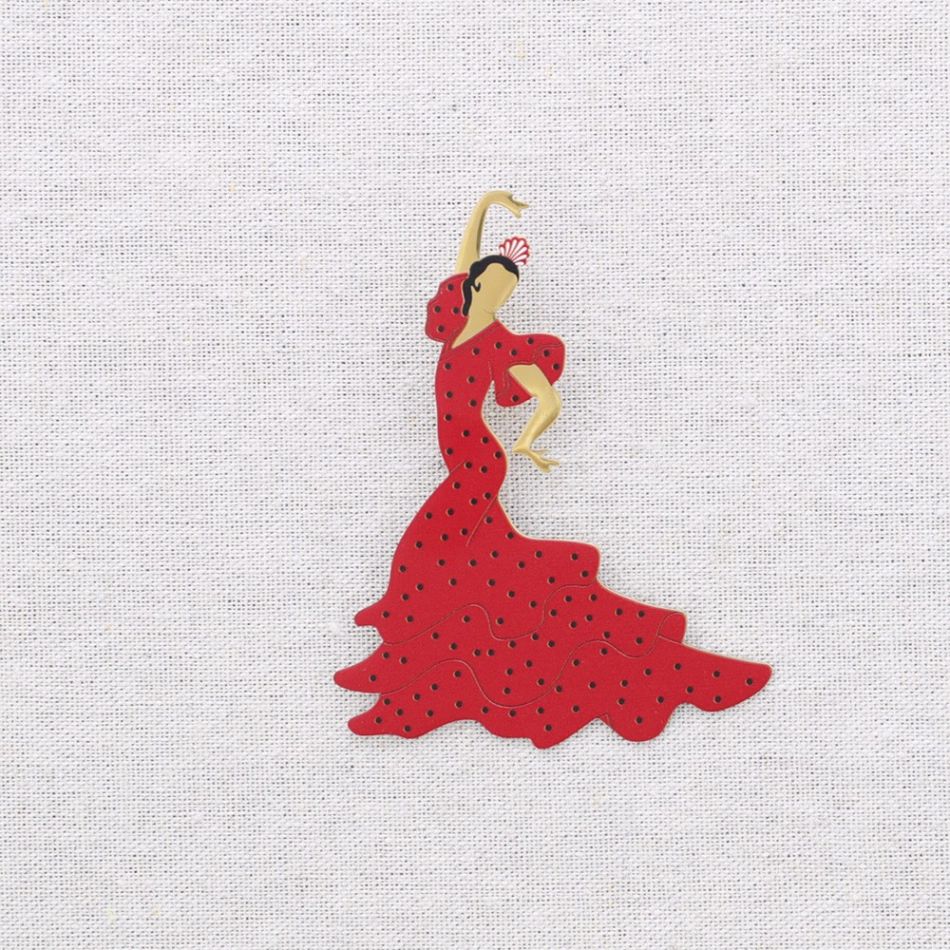 BROCHE ACERO FLAMENCA LUNARES