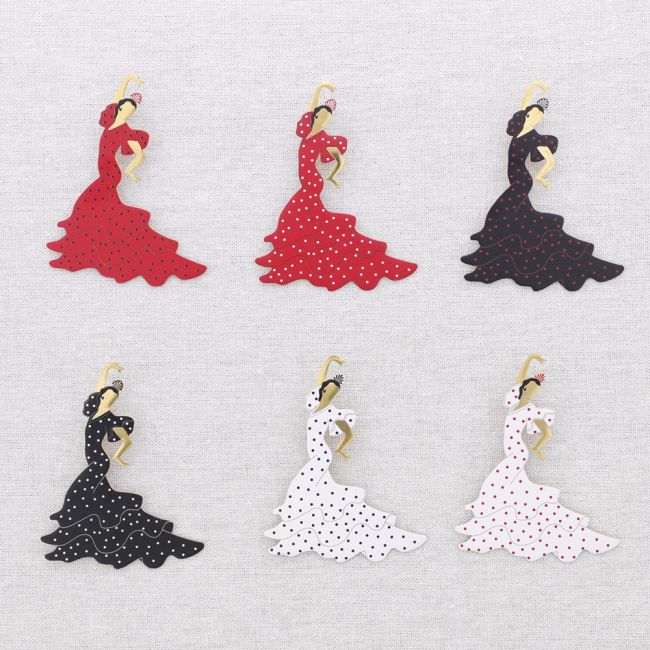 BROCHE ACERO FLAMENCA LUNARES
