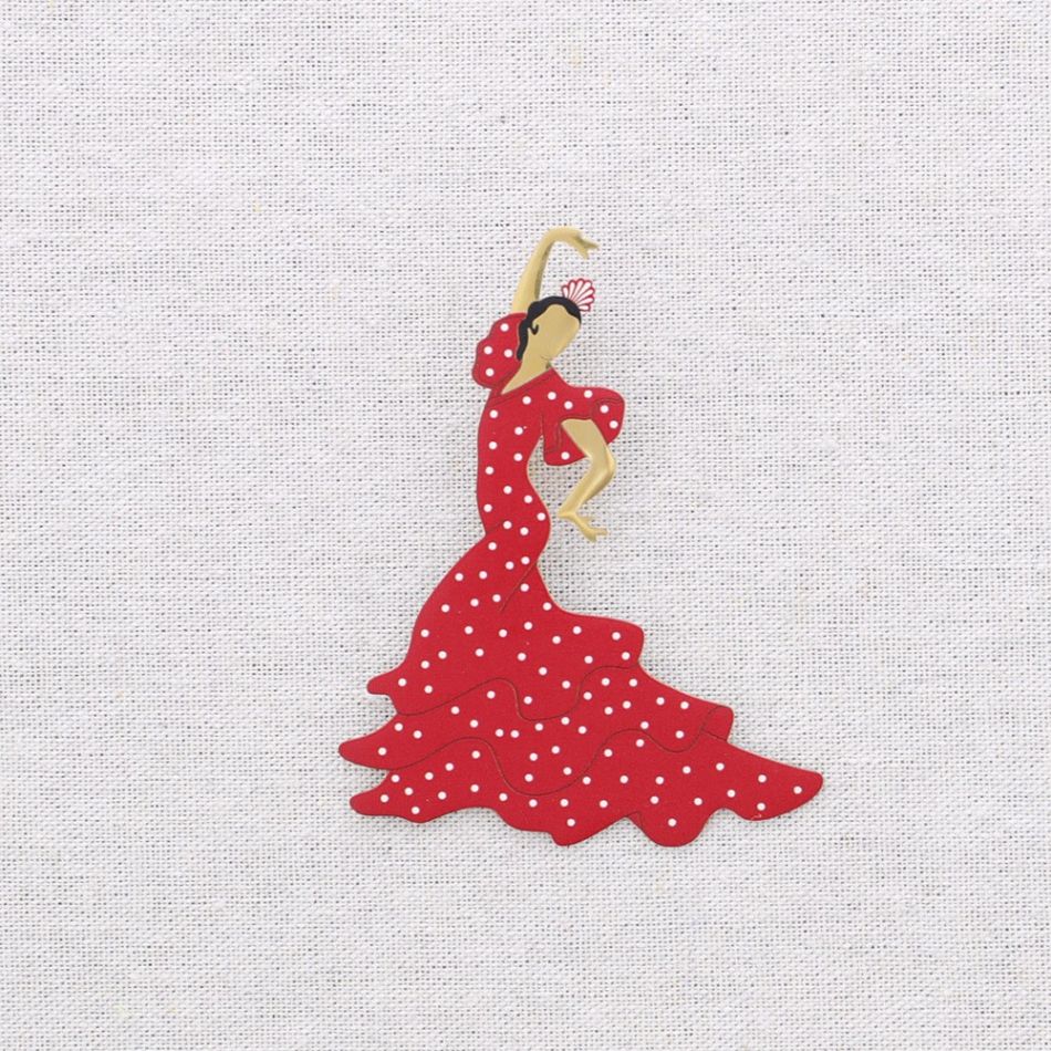 BROCHE ACERO FLAMENCA LUNARES