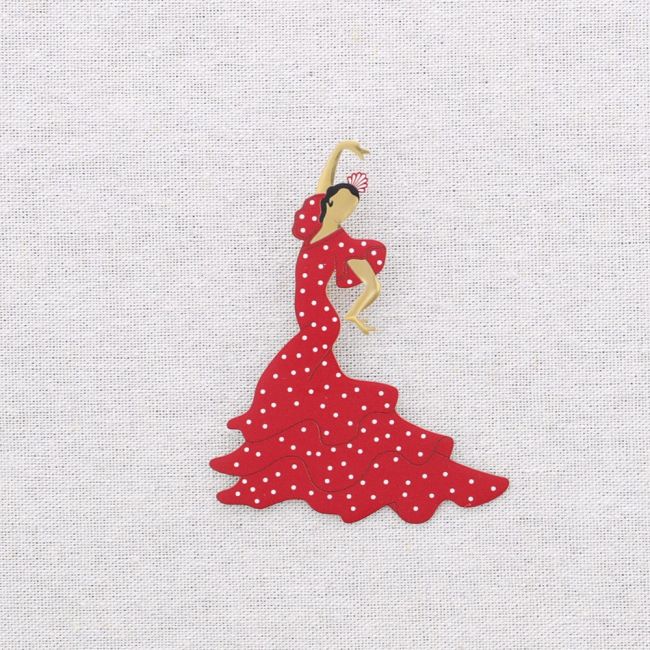 BROCHE ACERO FLAMENCA LUNARES