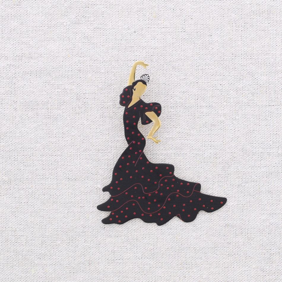 BROCHE ACERO FLAMENCA LUNARES